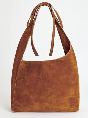 Reformation Vittoria Medium Tote Brown Suede Leather Shoulder Bag- NEW NWT